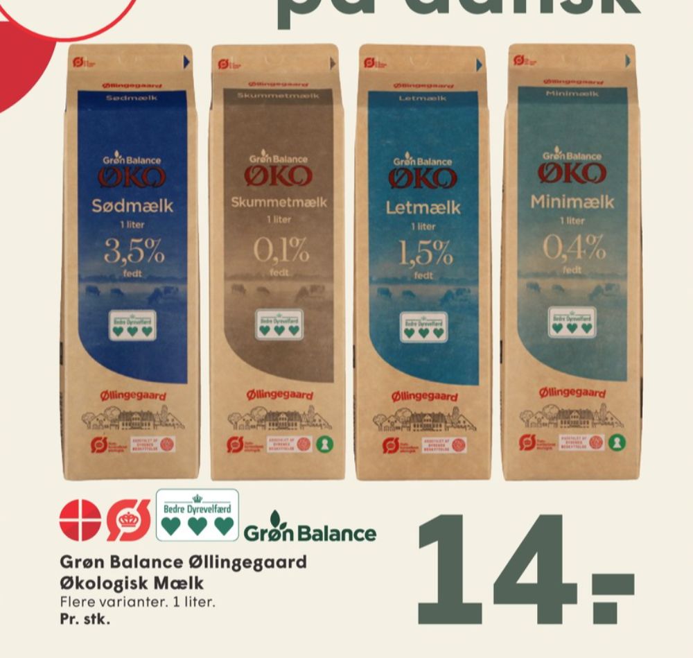 Grøn Balance Øllingegaard, Minimælk 0,4%