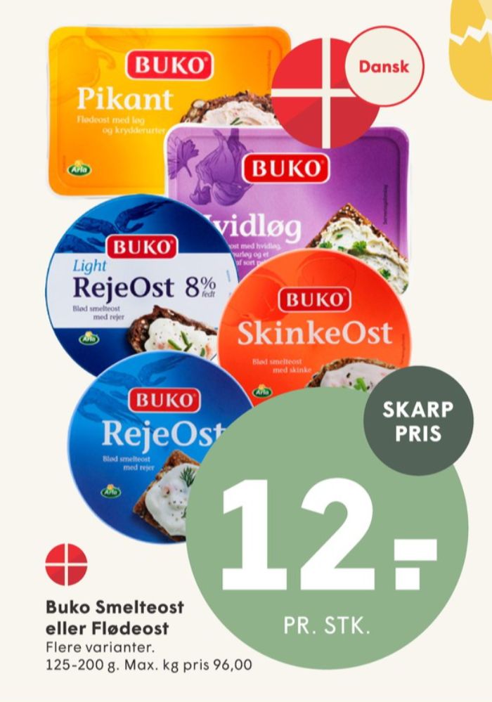 Buko Smelte, Smøreost Skinkeost
