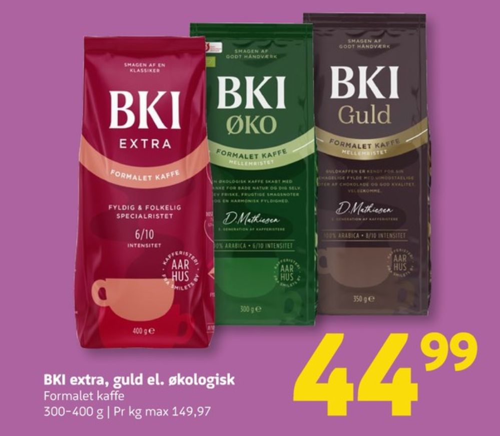 BKI Extra Specialristet, Kaffe Formalet