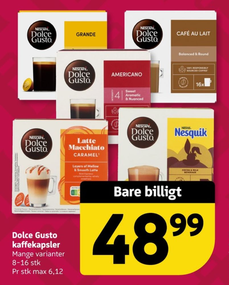 Cafe René Dolce Gusto, Kaffekapsler Cafe au Lait