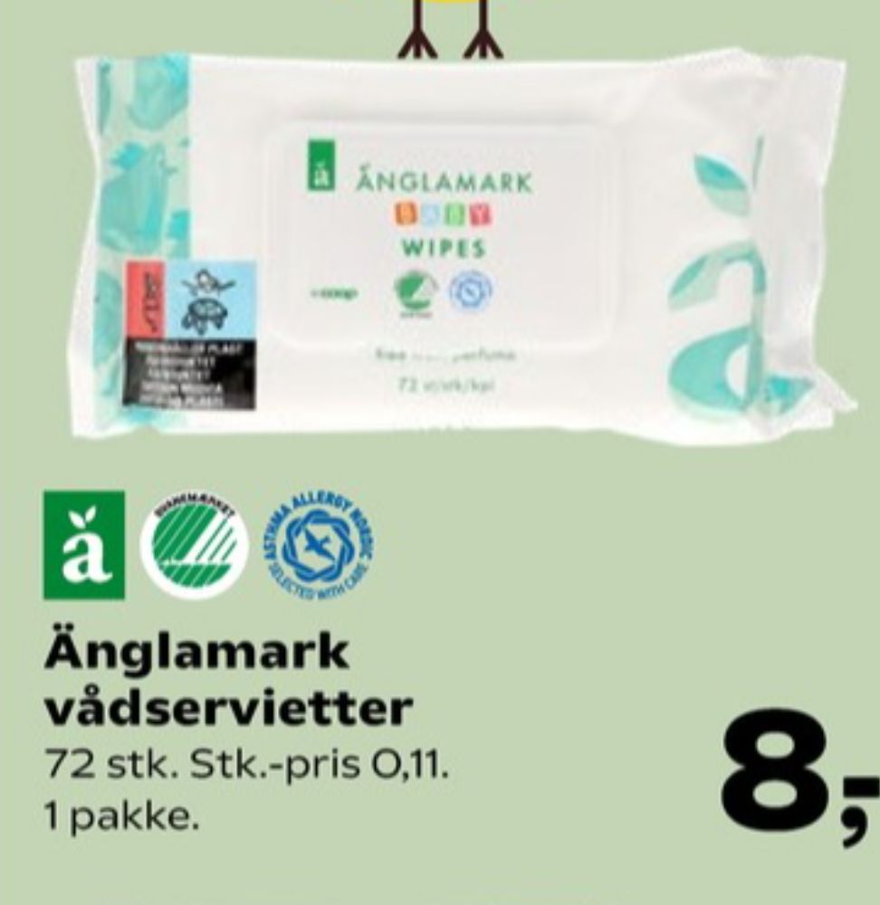 Änglamark, Vådservietter