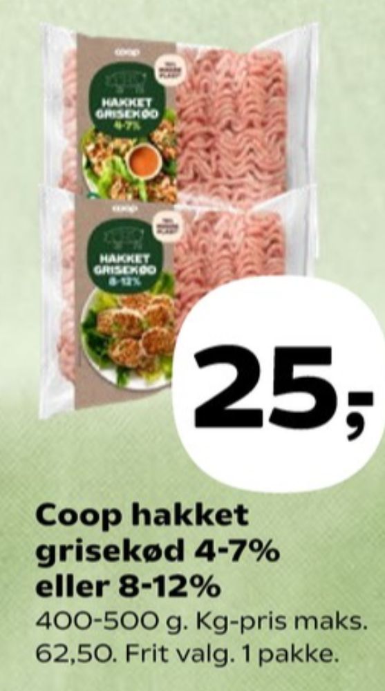 Coop, Hakket grisekød 8-12%