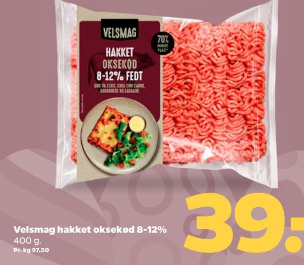 Velsmag, Hakket oksekød 8-12%