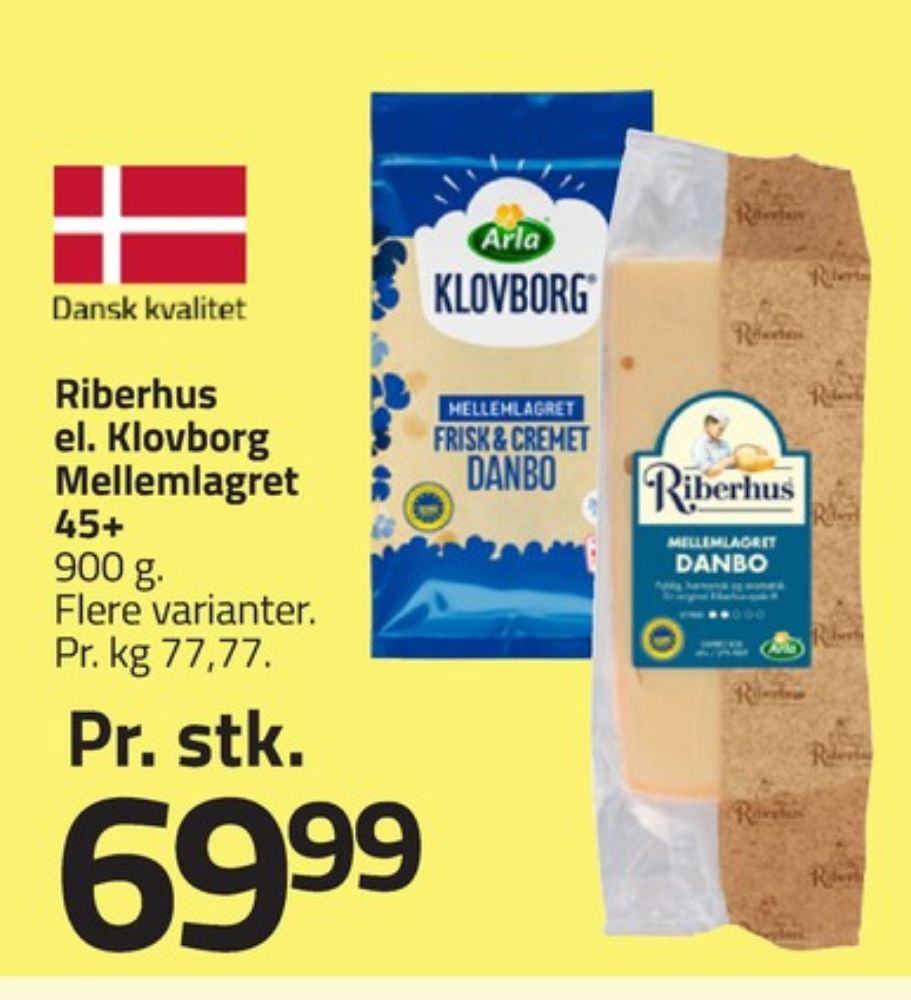 Klovborg, Skæreost Danbo Mellemlagret 45+