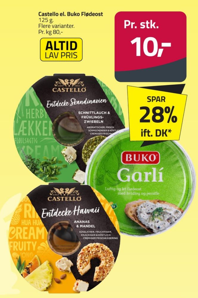 Buko, Flødeost Garli