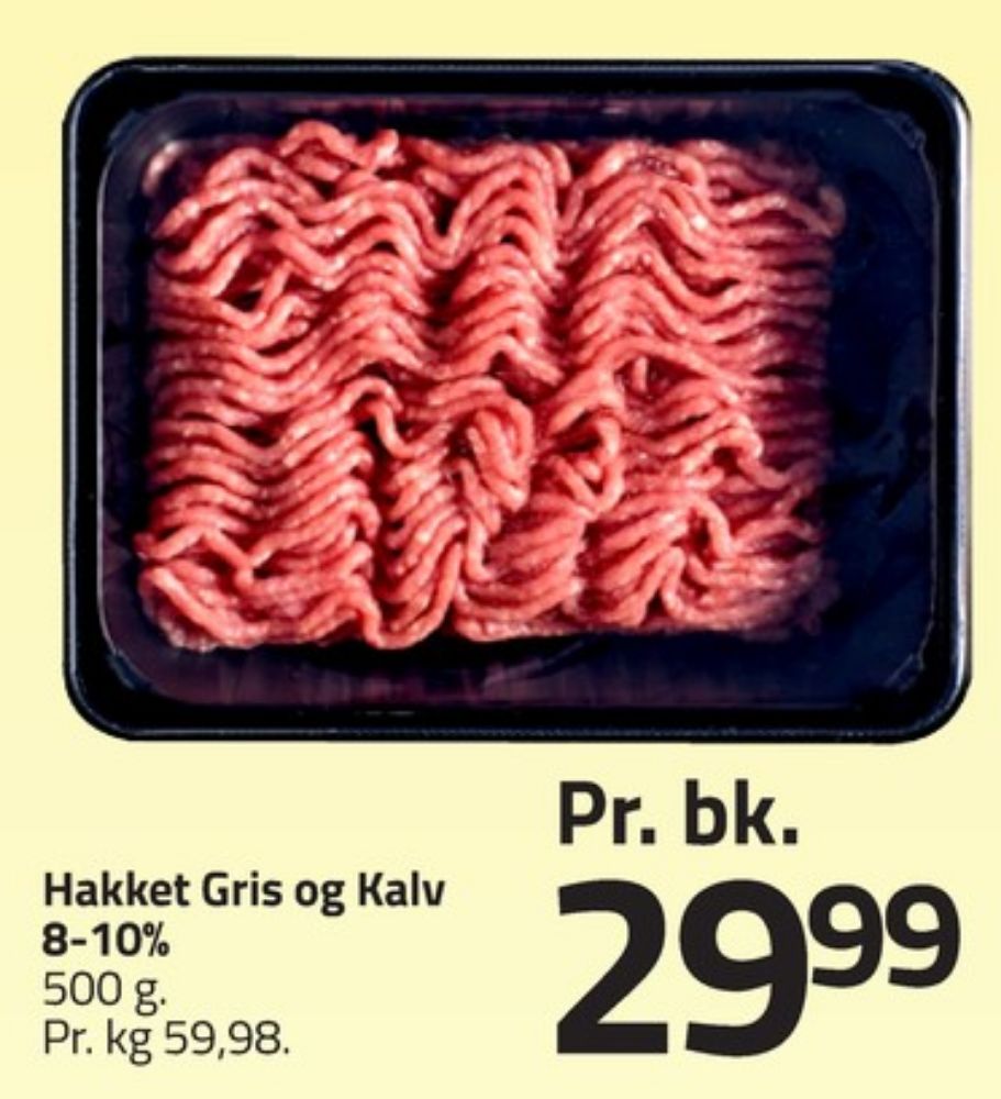 Hakket kalv og grisekød 8-10%