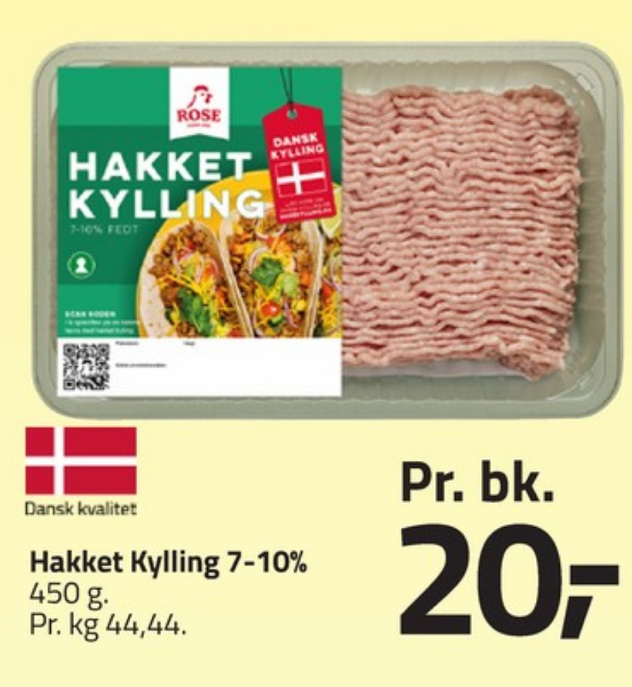 Rose, Hakket kylling 7-10%