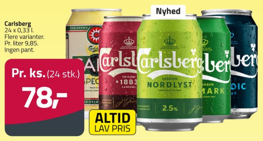 Carlsberg Nordic Pilsner, Øl - Alkoholfri 24 pk.