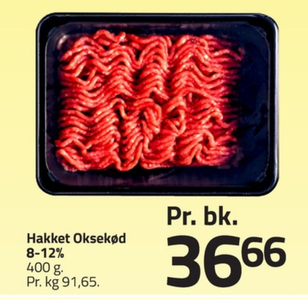 Hakket oksekød 8-12%