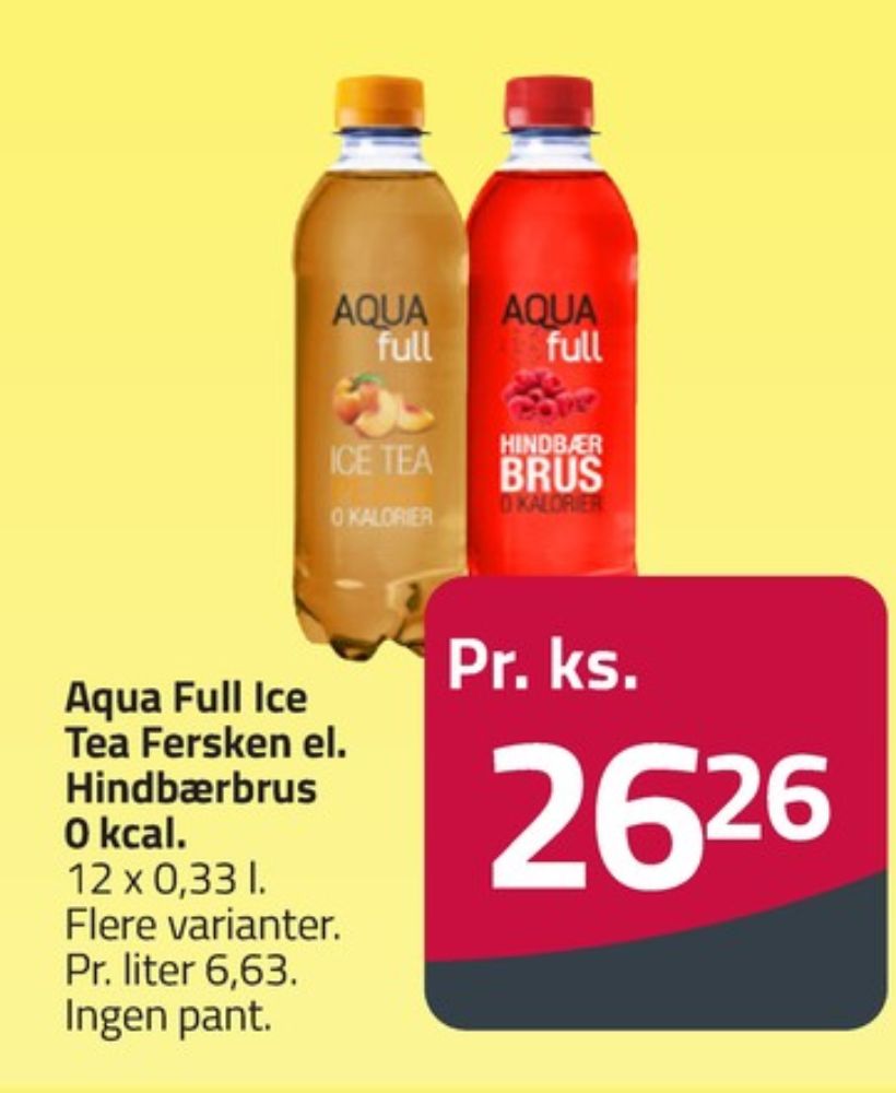 Aqua Full, Mineralvand med brus og hindbær 12 pk.