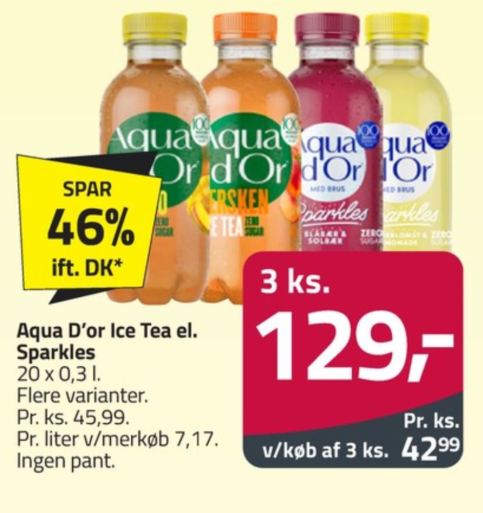 Aqua d'Or Sparkles, Mineralvand med brus blåbær og solbær 20 pk.