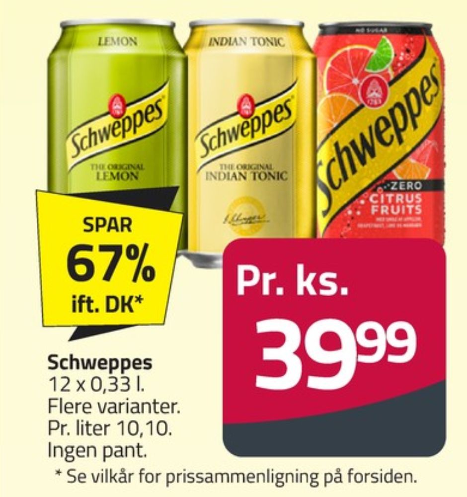 Schweppes Citrus Fruits Zero, Sodavand 12 pk.