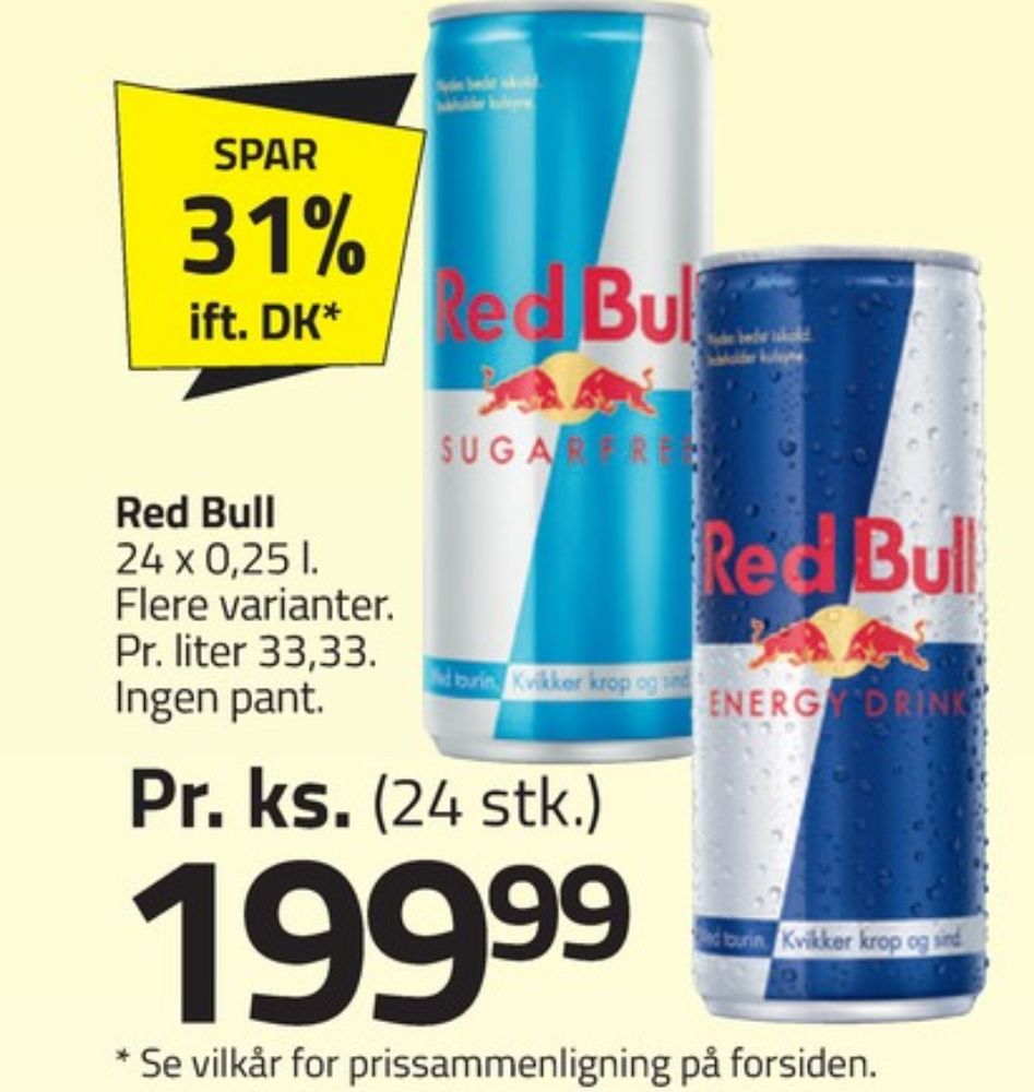 Red Bull Sugarfree, Energidrik 24 pk.