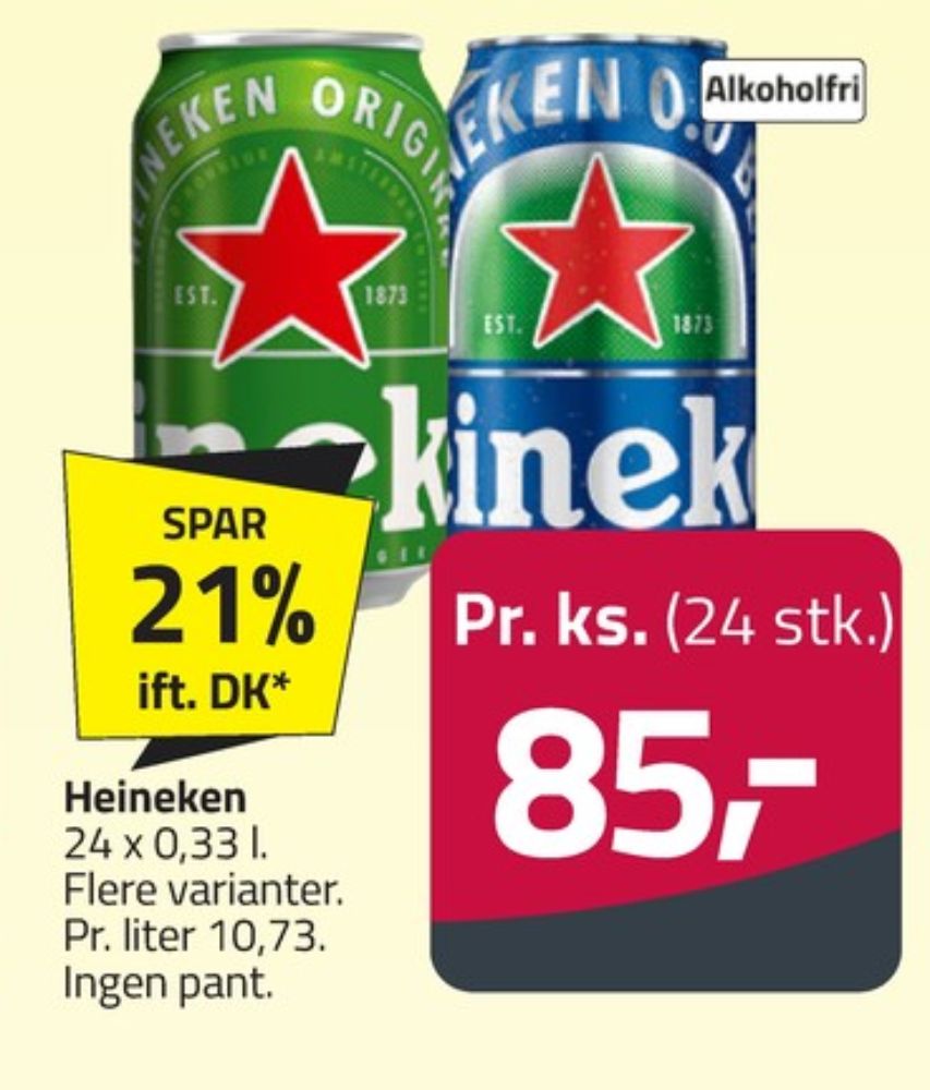 Heineken 0,0, Øl 24 pk.