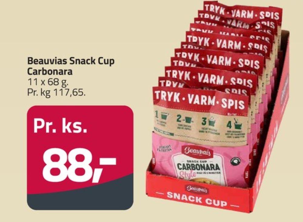 Beauvais, Snack Cup Carbonara