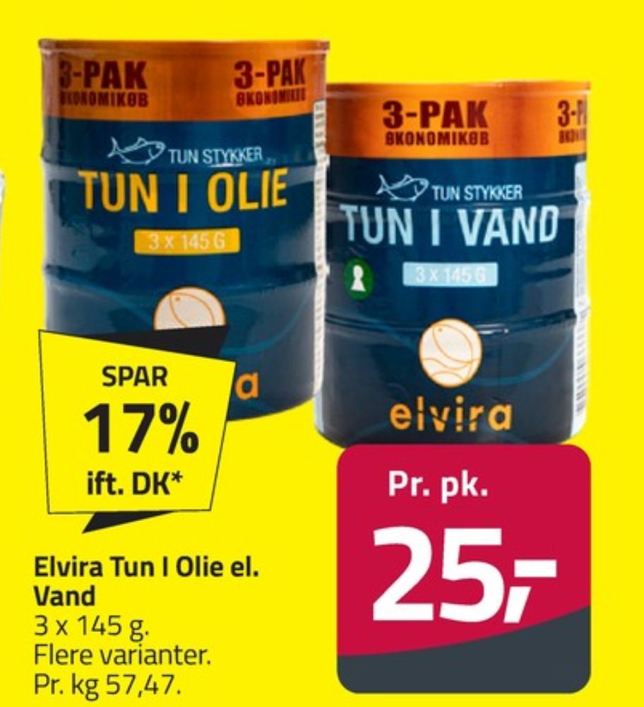 Elvira, Tun i olie