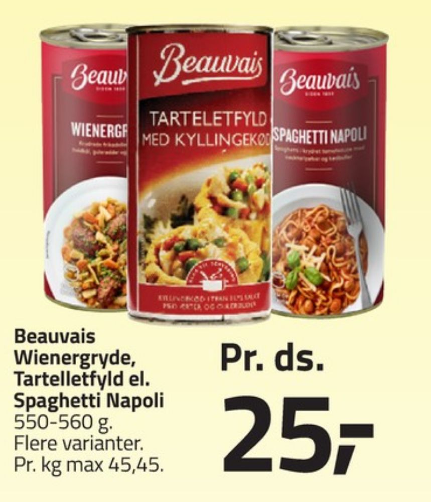 Beauvais, Tarteletfyld med Kylling