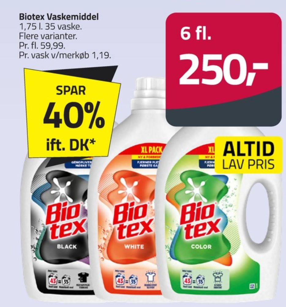 Biotex, Vaskemiddel-flydende