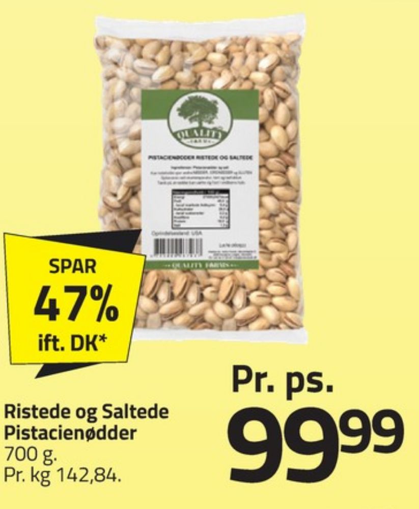 Quality Farms, Pistacienødder Ristede & Saltede