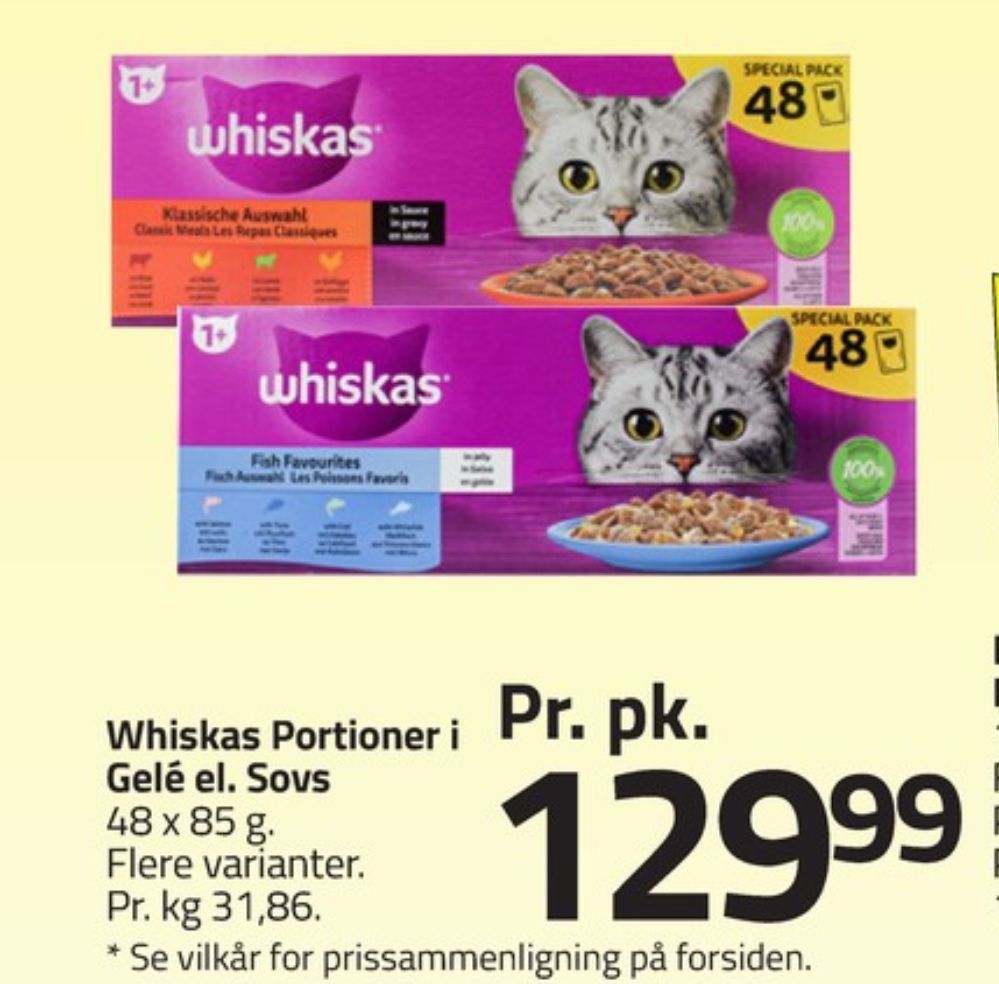 Whiskas, Kattefoder