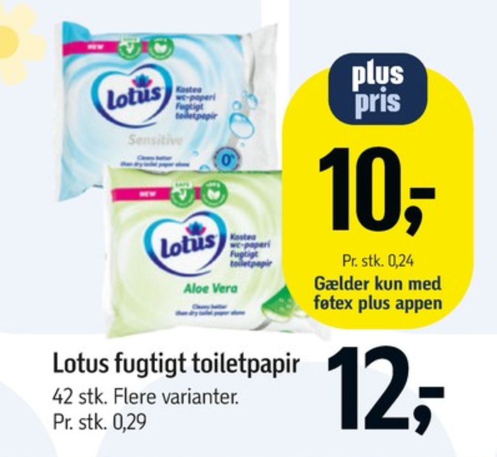 Lotus Moist Sensitive, Fugtigt toiletpapir