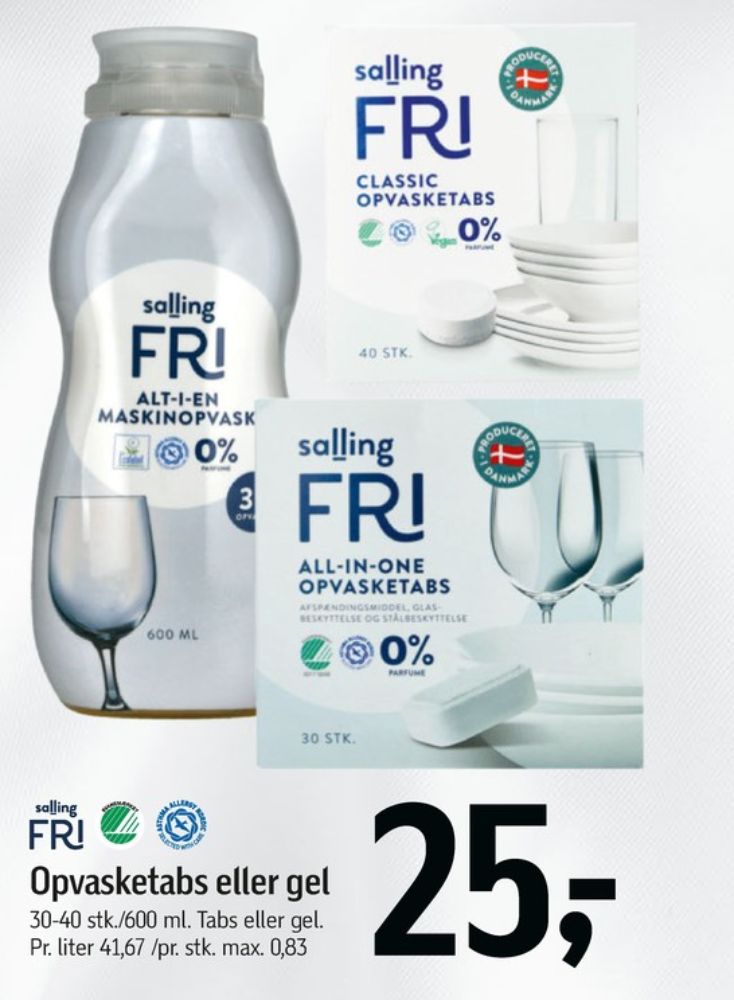 Salling Fri, Maskinopvask-tabs
