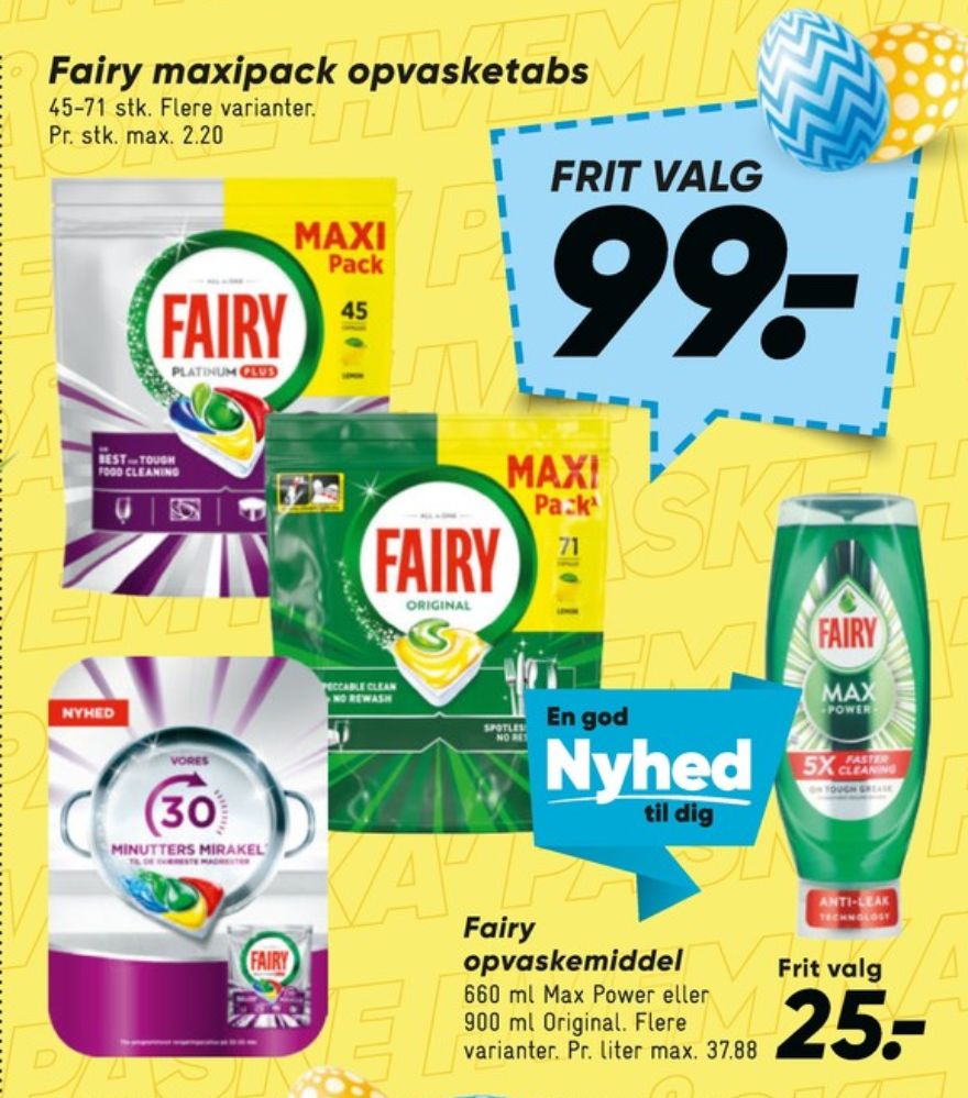 Fairy, Maskinopvask-tabs