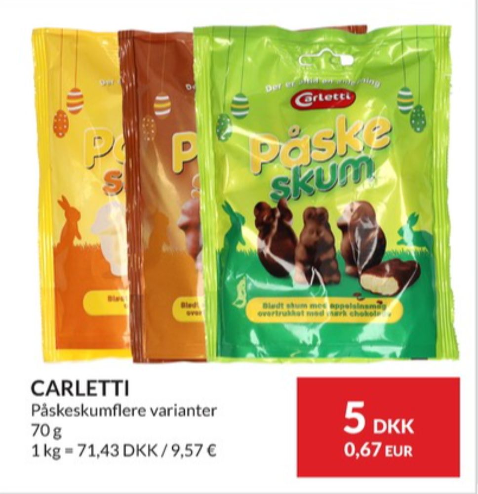 Carletti Påskeskum, Skum Appelsinsmag Mørk Chokolade