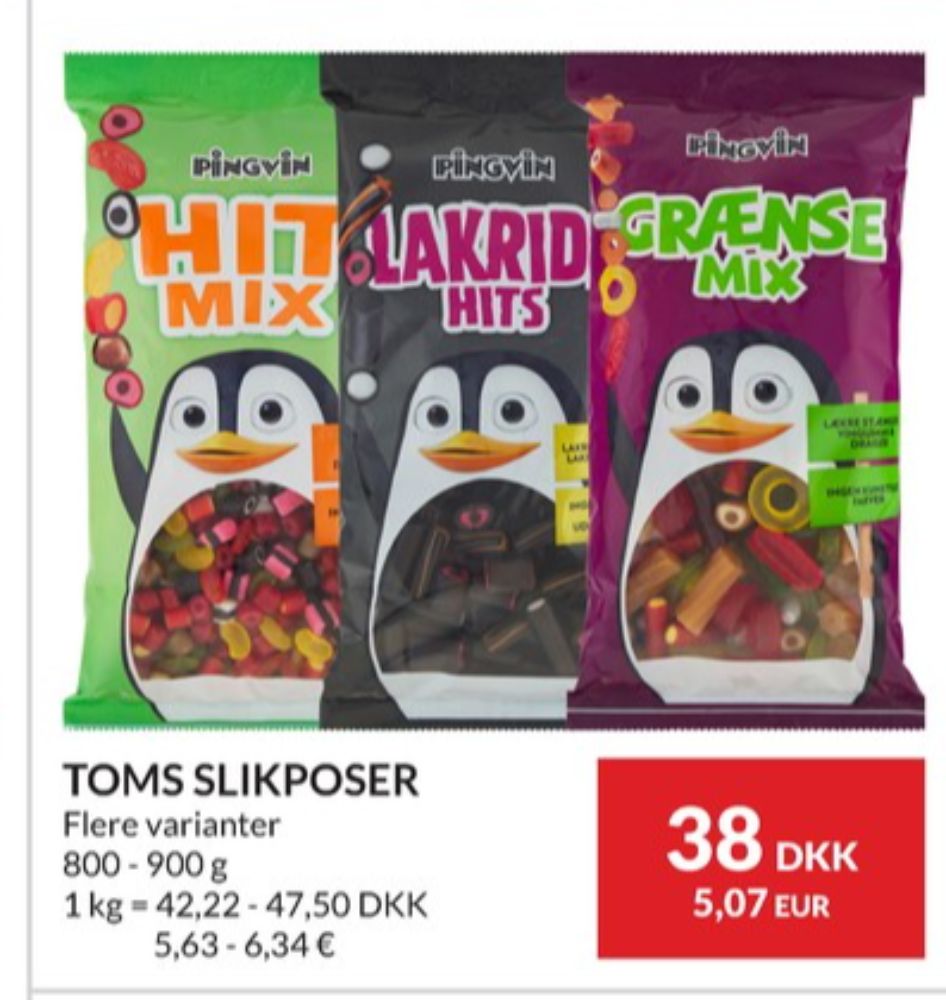 Toms Pingvin Lakridshits, Slikposer