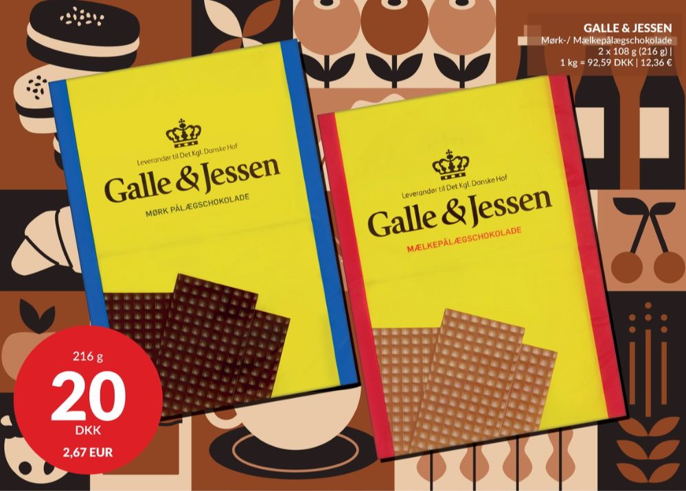 Galle & Jessen, Pålægschokolade Mælk