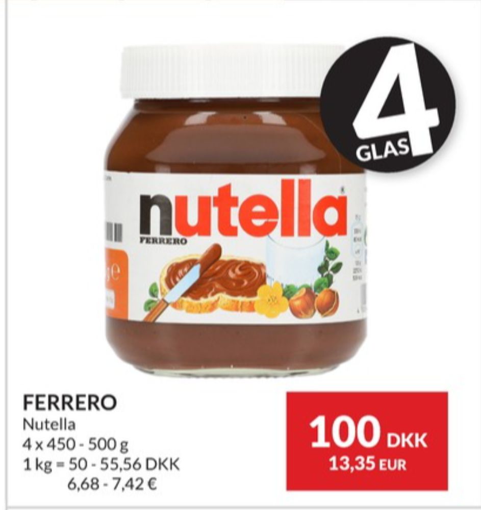 Nutella, Smørepålæg