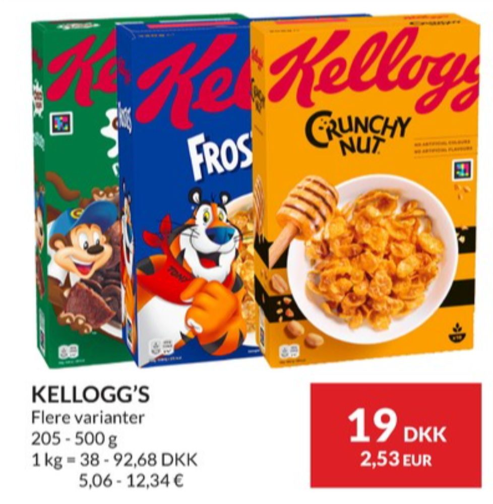 Kelloggs Crunchy Nuts, Morgenmadsprodukt