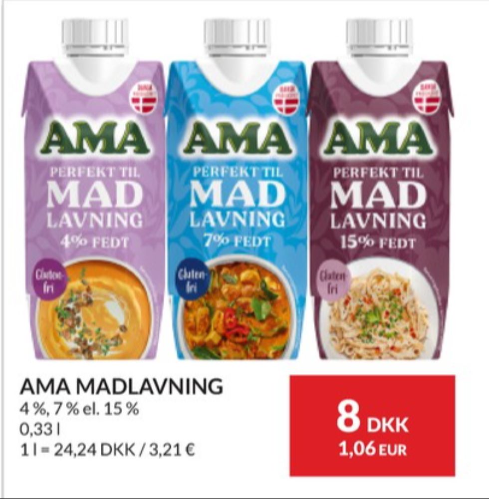 Ama, Madlavningsfløde 4%