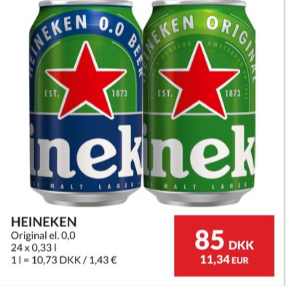 Heineken 0,0, Øl 24 pk.