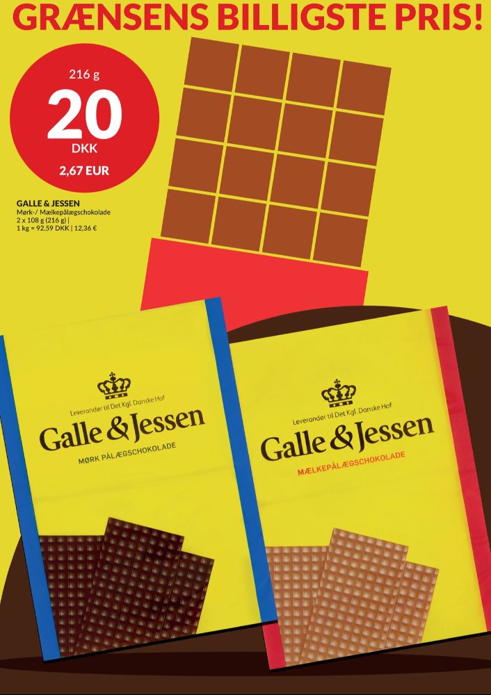 Galle & Jessen, Pålægschokolade Mørk