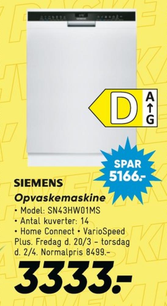 Siemens, Opvaskemaskine