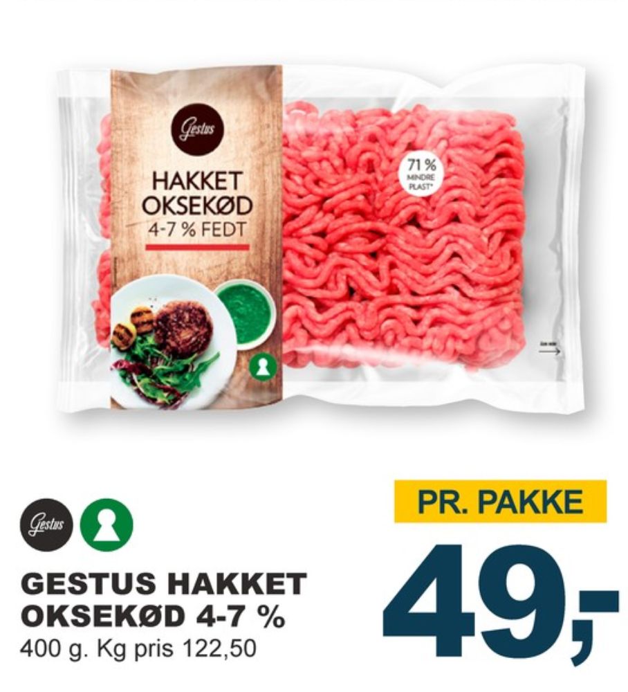 Gestus, Hakket oksekød 4-7%