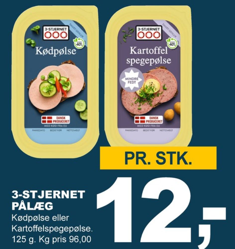 3-stjernet Gul bordpak, Kartoffelspegepølse