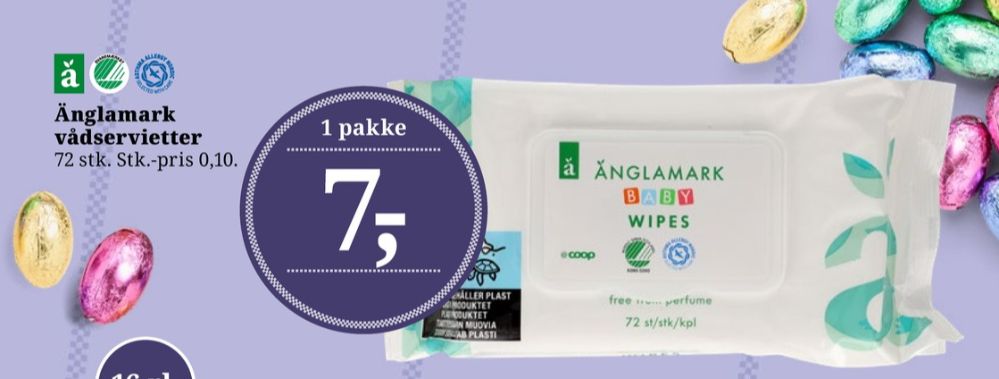 Änglamark, Vådservietter