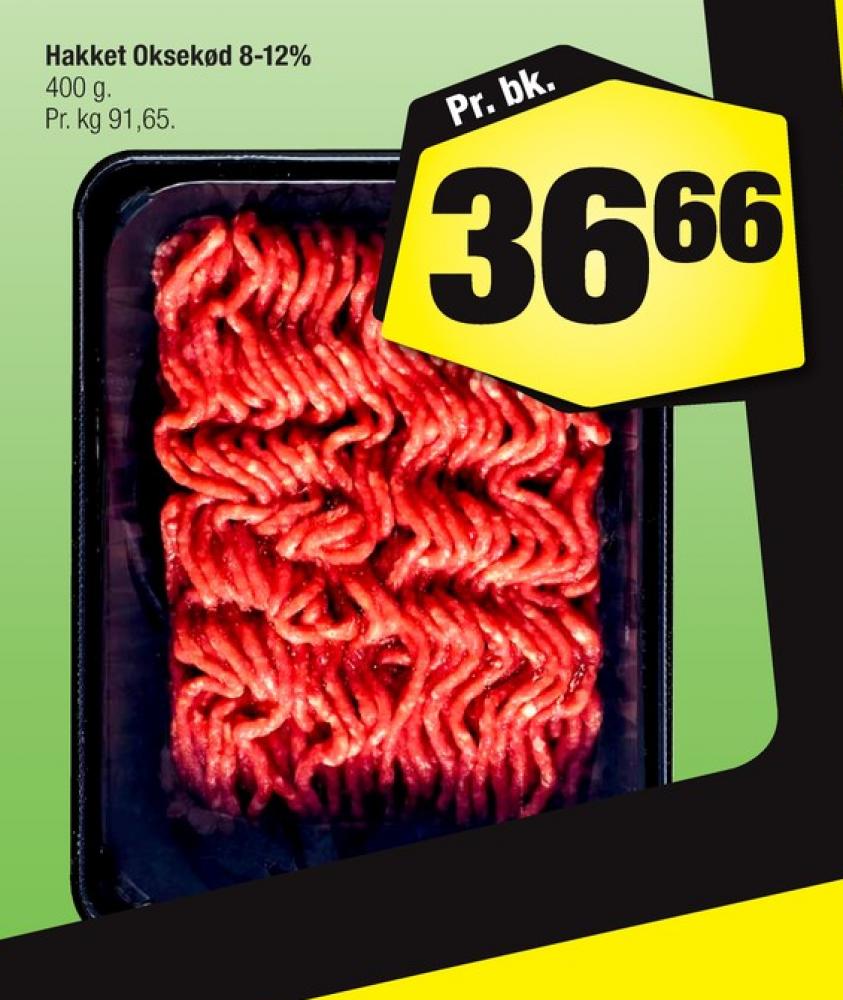 Hakket oksekød 8-12%