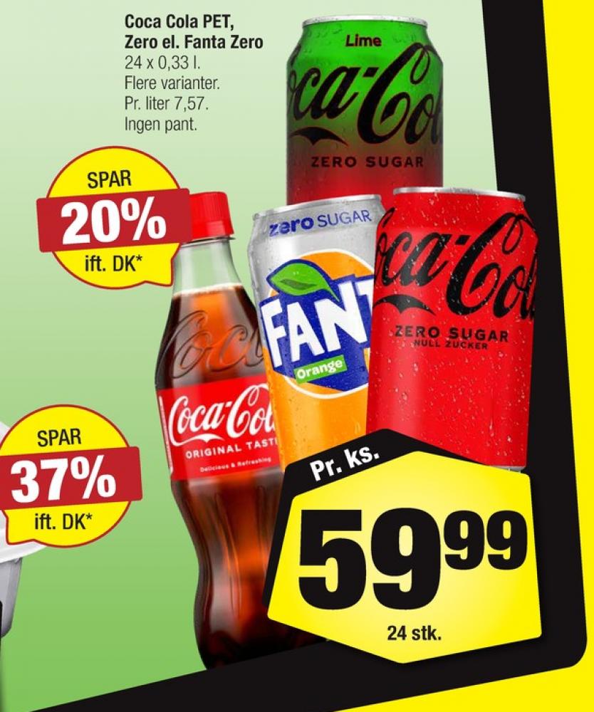 Coca Cola Zero Lime, Cola 24 pk.