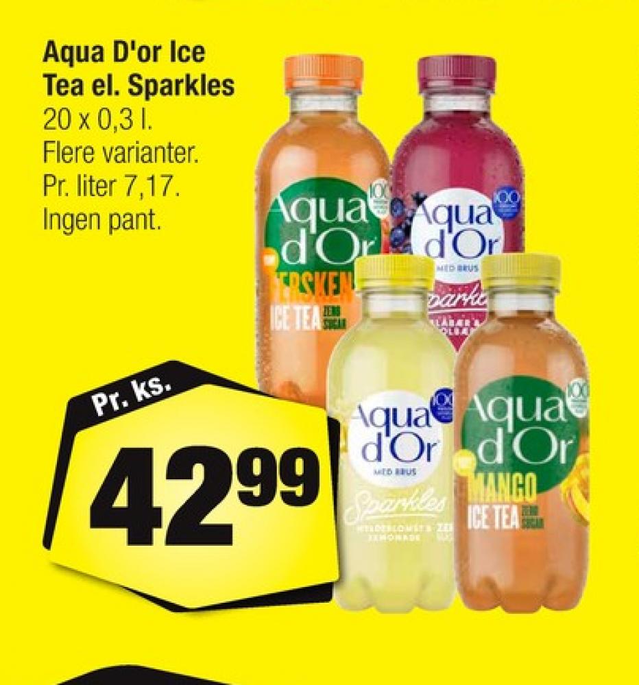Aqua d'Or Sparkles, Mineralvand med brus blåbær og solbær 20 pk.