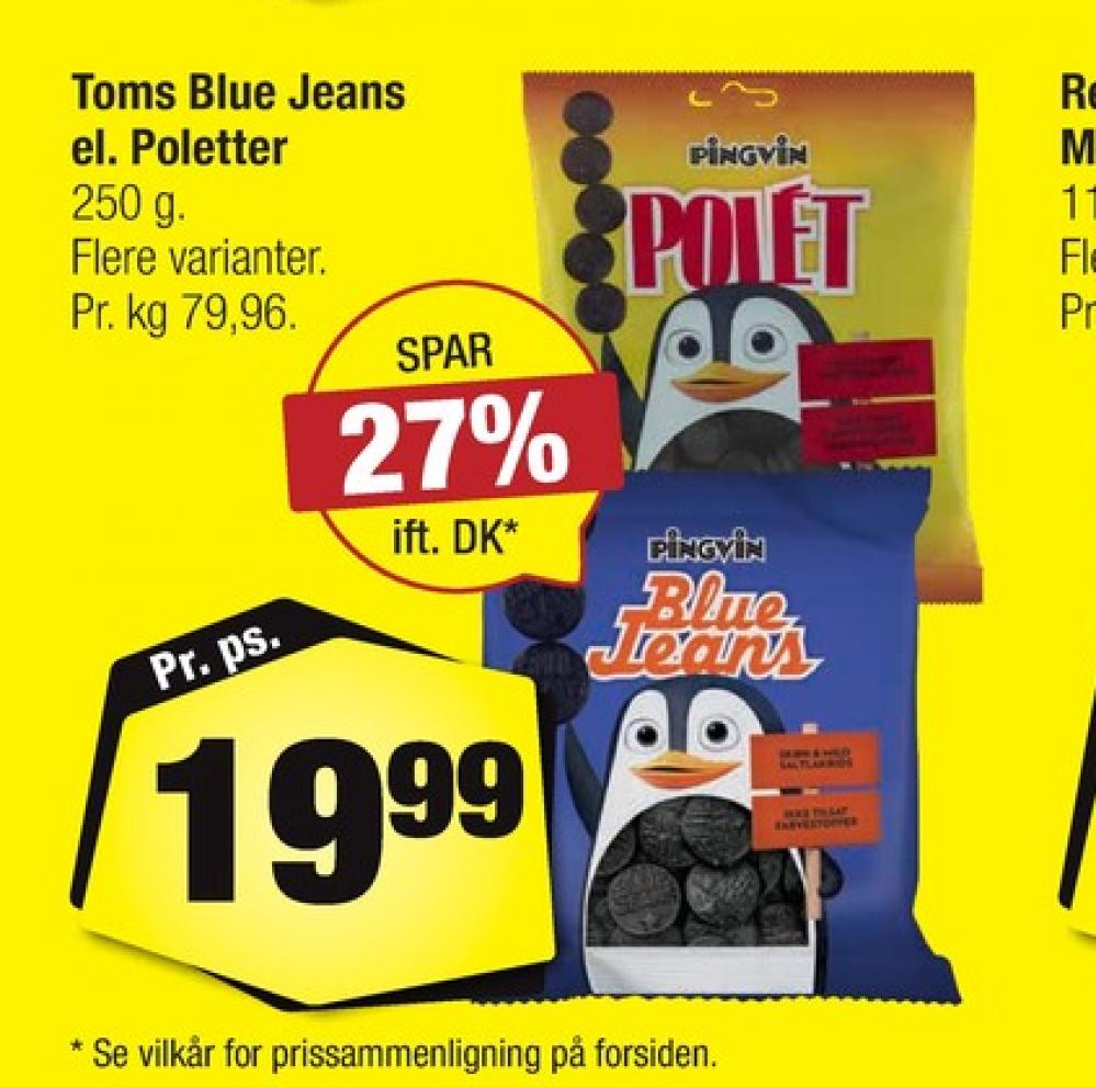 Toms Pingvin Blue Jeans, Slikposer