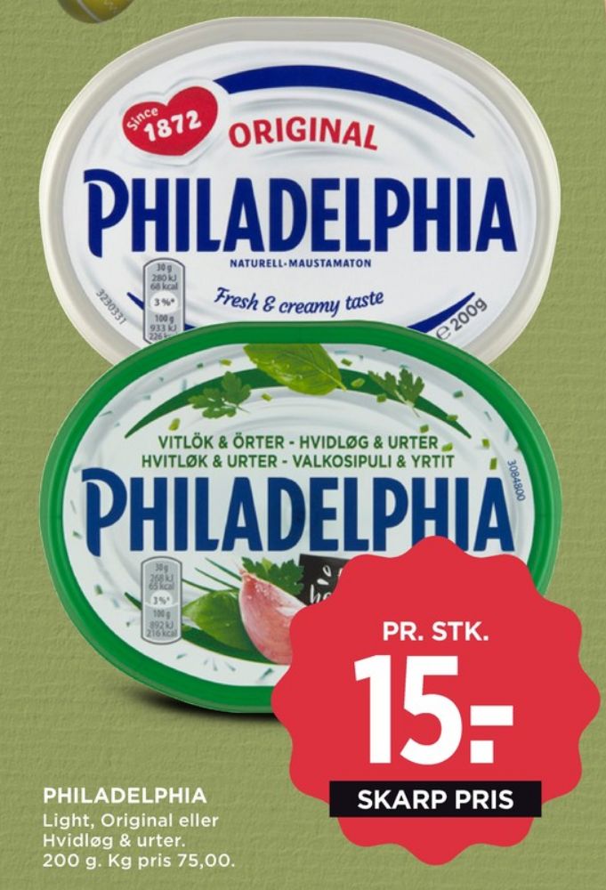 Philadelphia, Flødeost Hvidløg & Urter