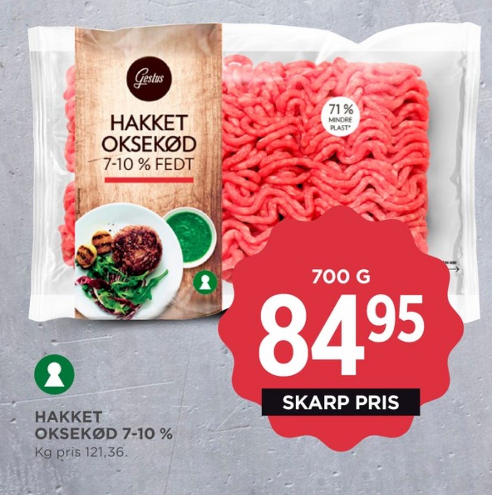 Gestus, Hakket oksekød 7-10%
