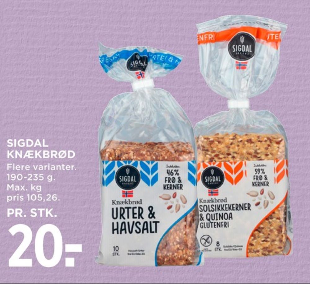 Sigdal, Urter & Havsalt knækbrød