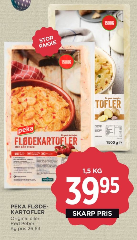 Peka, Flødekartofler med peberfrugt