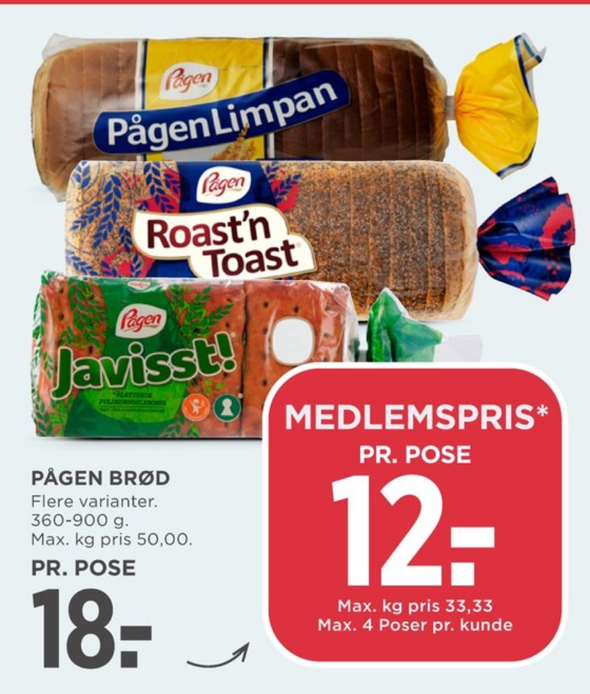 Pågen Limpan, Brød