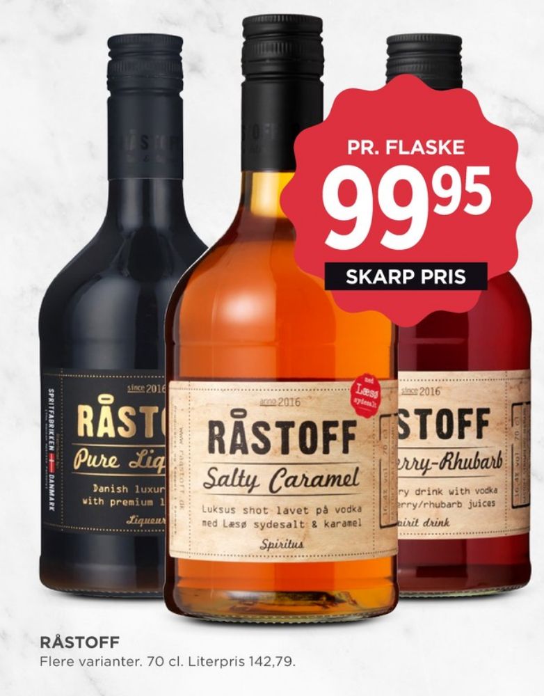 Råstoff Jordbær-Rabarber, Shots