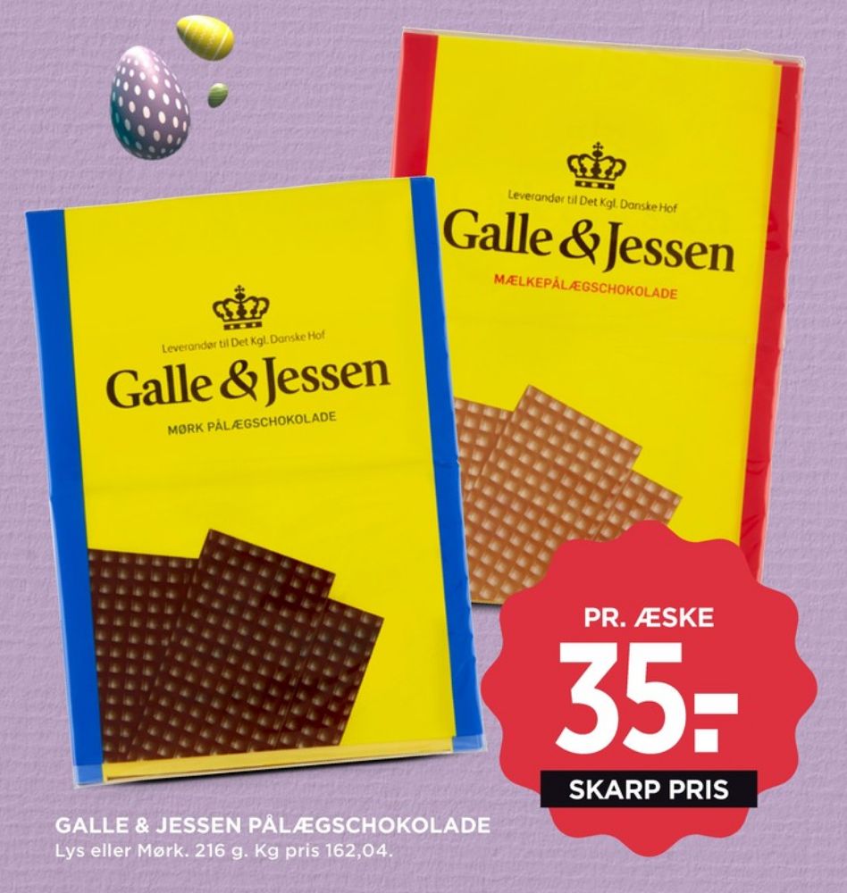 Galle & Jessen, Pålægschokolade Mørk